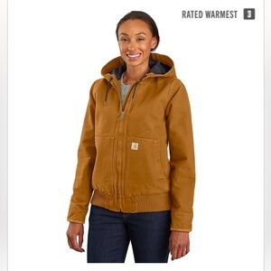 Carhartt Brown Bomber Jacket with Ribbed Cuffs and Waistband